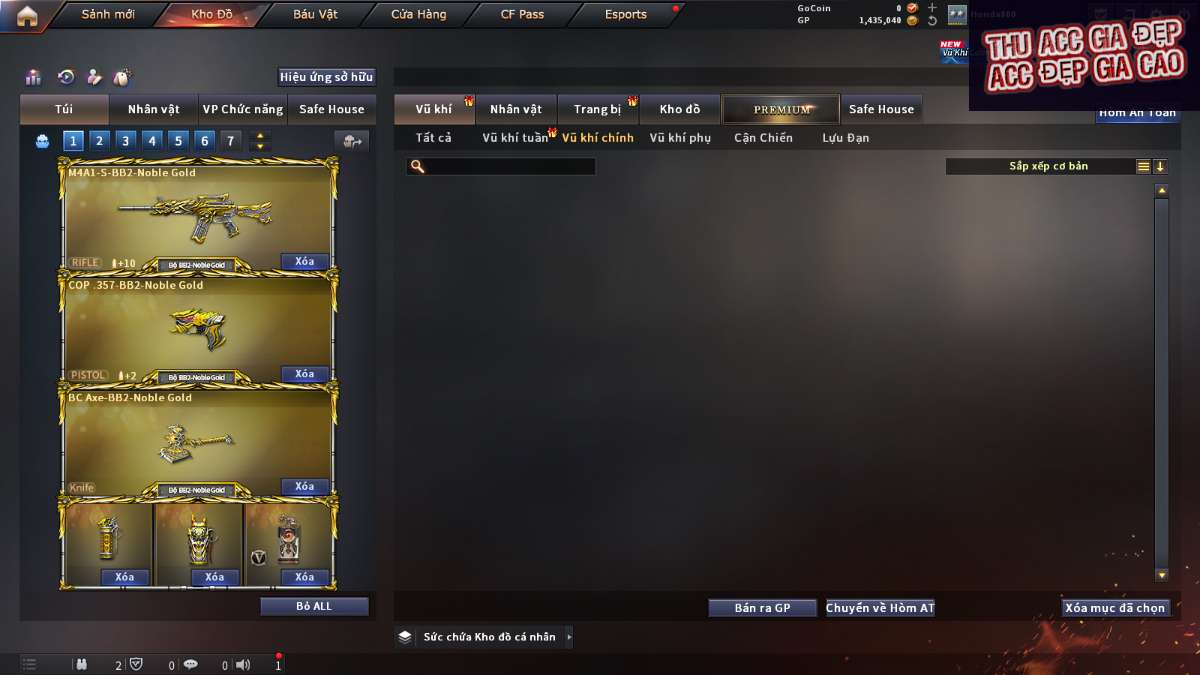 shop acc cf uy tin gia re